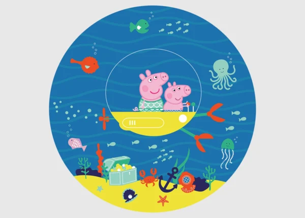 Wall Mural Peppa Pig Sea, 70 x 70 cm, CRD 5811