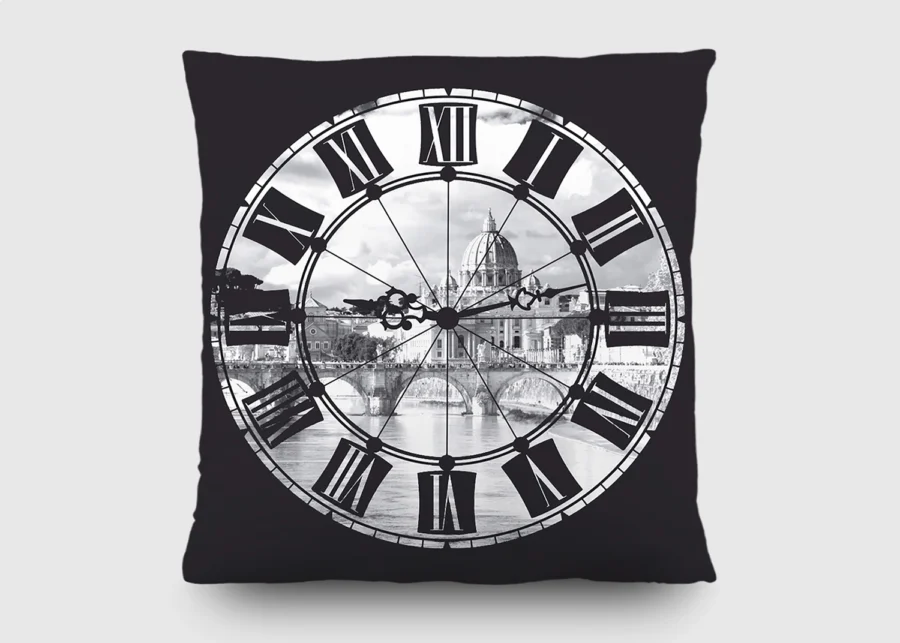 Cushion Rome with Clock, 45 x 45 cm, CN 3604 - Image 2