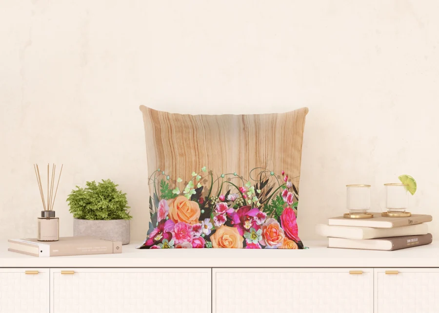 Cushion Wood Floral, 45 x 45 cm, CN 3622 - Image 5