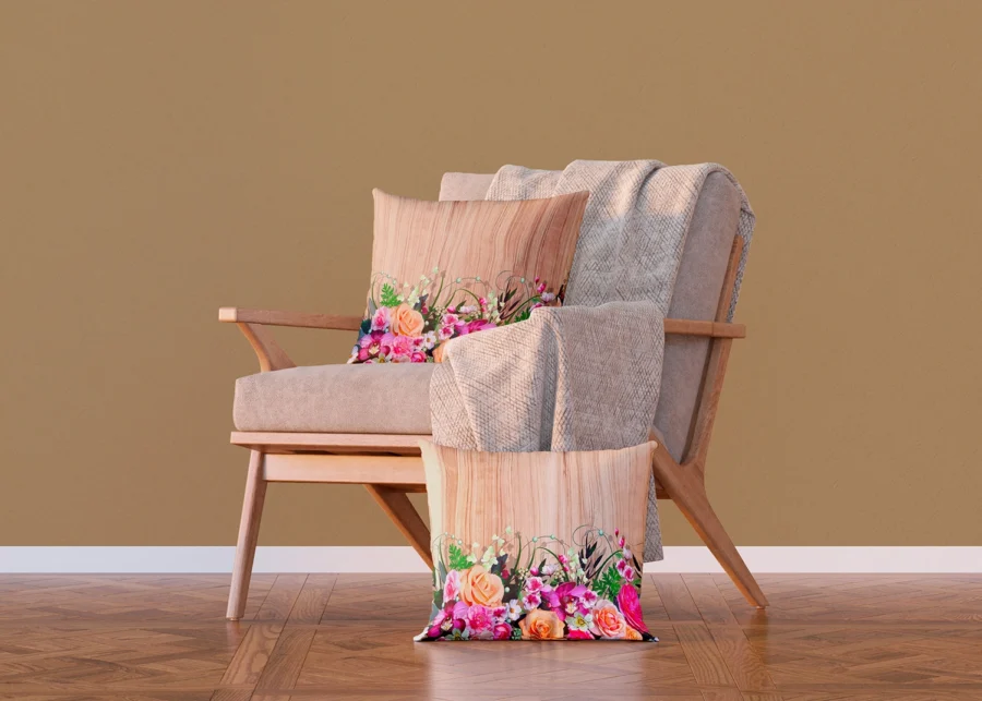 Cushion Wood Floral, 45 x 45 cm, CN 3622 - Image 4