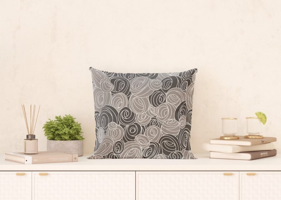 Cushion Grey Spirals, 45 x 45 cm, CN 3653 - Image 2