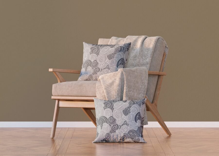Cushion Grey Spirals, 45 x 45 cm, CN 3653 - Image 3