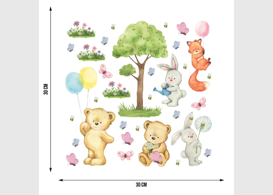 Wall Stickers Cute Bears, 30 x 30 cm, DKS 3823 - Image 4