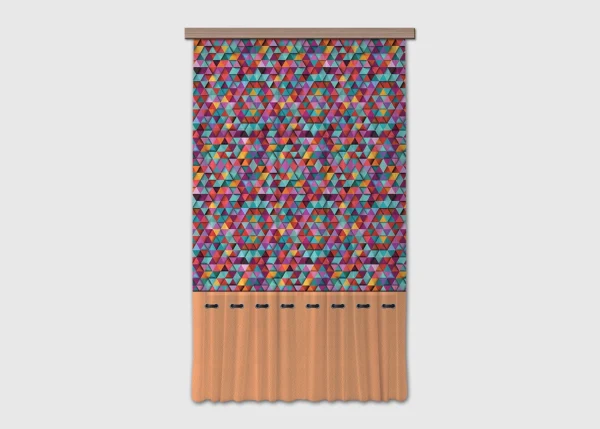 Curtain Colorful Triangles, 140 x 245 cm, FCSL 7584