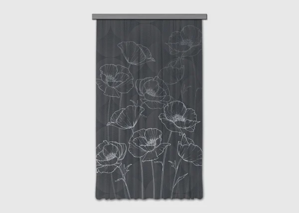 Curtain Peonies Silhouette, 140 x 245 cm, FCPL 6589