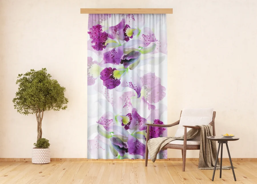 Curtain Violet Florals, 140 x 245 cm, FCPL 6523 - Image 2