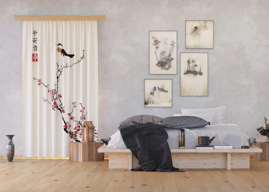 Curtain Watercolor Branch, 140 x 245 cm, FCSL 7595 - Image 3