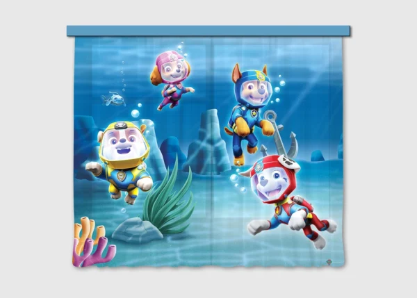 Curtain Paw Patrol Underwater, 180 x 160 cm, FCSXL 4390