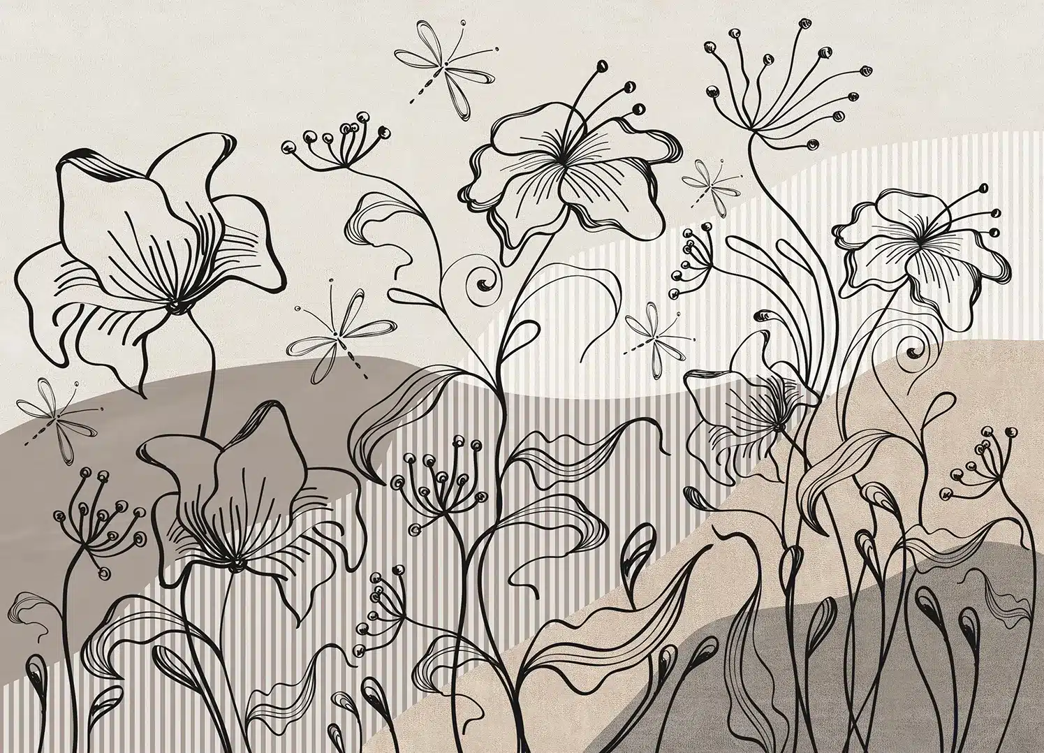 Abstract Botanical Flow | Made-to-Measure Wallpaper | Wallever | FT5P 352075