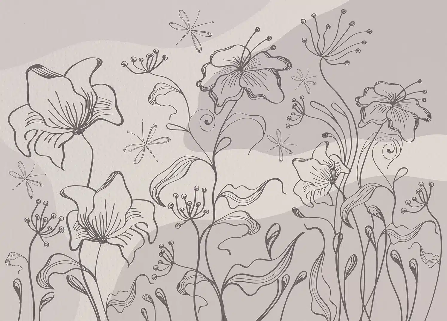 Abstract Dim Botanical Flow | Made-to-Measure Wallpaper | Wallever | FT5P 352273