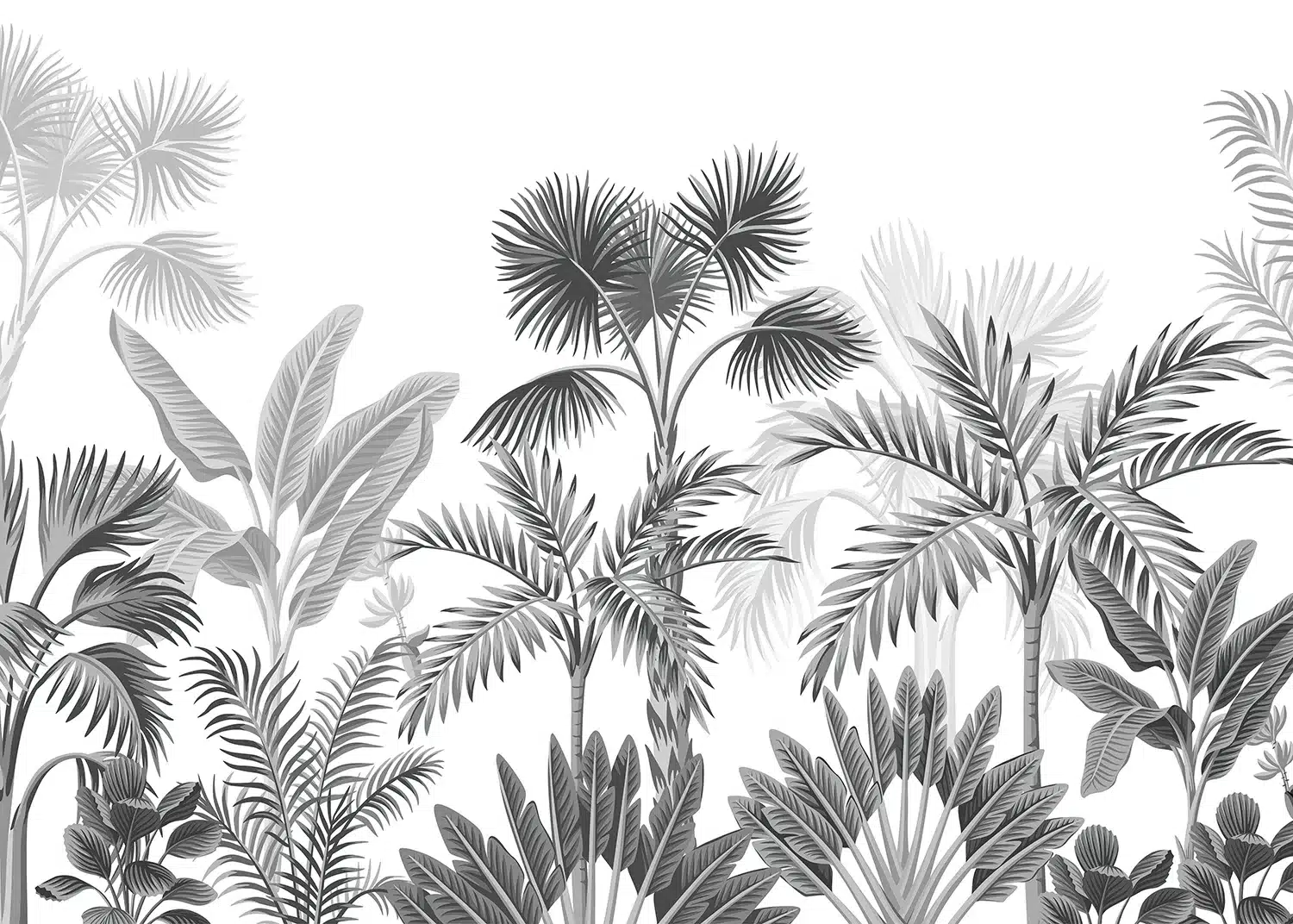 Custom Size Wall Mural Jungle Noir | Premium Non-Woven Wallpaper | FT5P352377