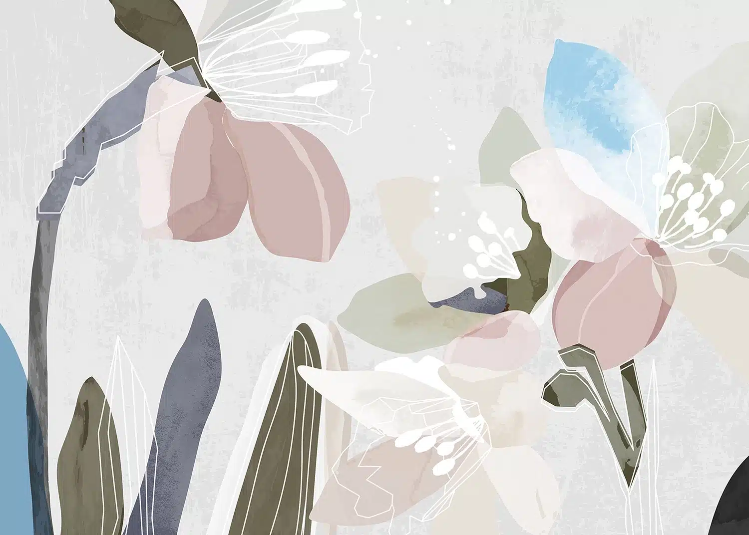 Custom Size Wall Mural Tender Floral | Premium Non-Woven Wallpaper | FT5P3041