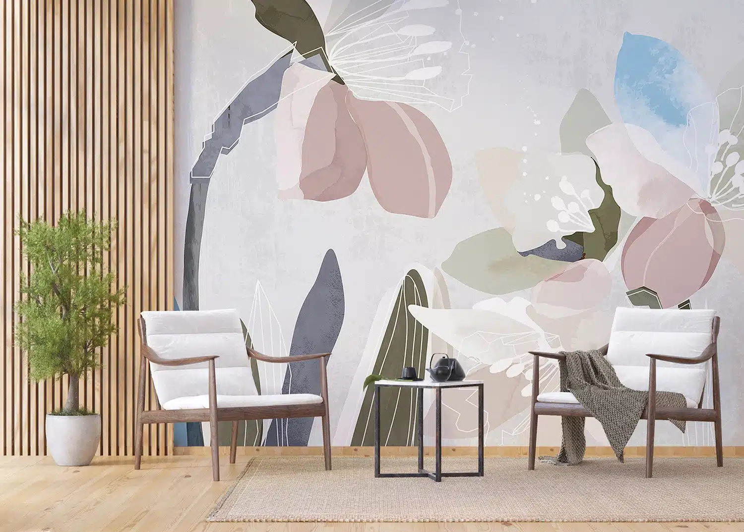 Custom Size Wall Mural Tender Floral | Premium Non-Woven Wallpaper | FT5P3041 3