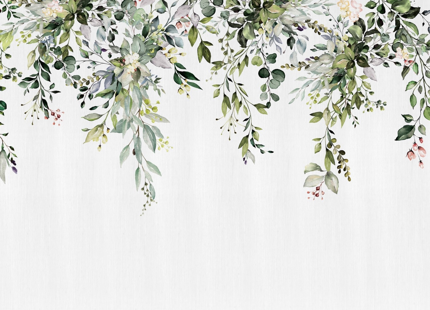 Custom Size Wall Mural Hanging Watercolor Branches | Premium Non-Woven Wallpaper | FT5P3049