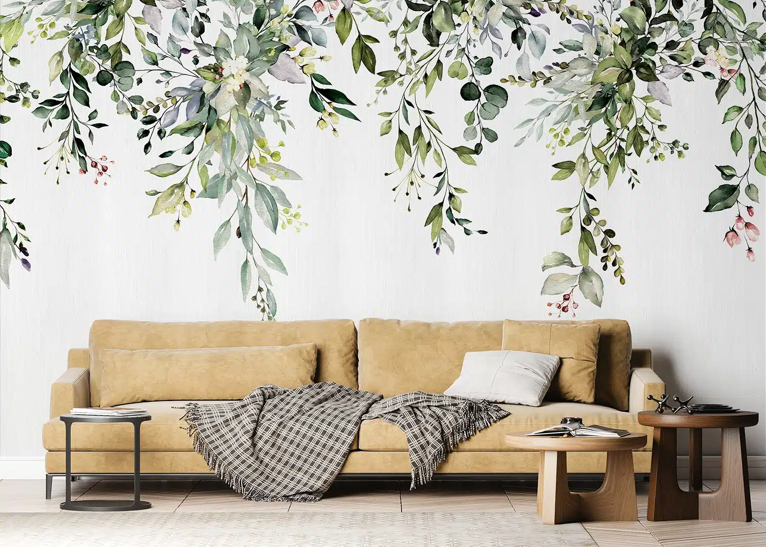 Custom Size Wall Mural Hanging Watercolor Branches | Premium Non-Woven Wallpaper | FT5P3049 3