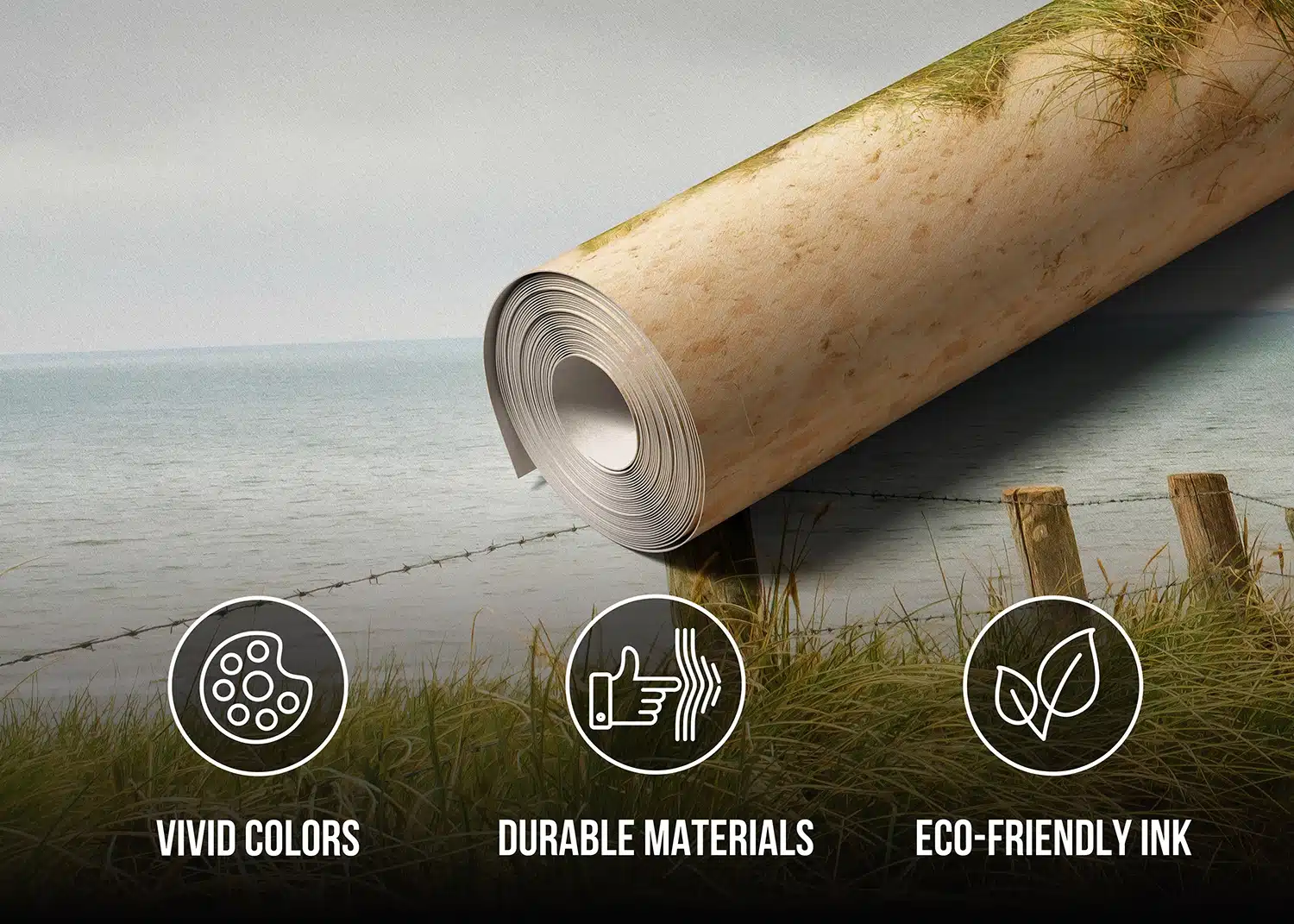 Custom Size Wall Mural Calming Seascape | Premium Non-Woven Wallpaper | FT5P3055 4