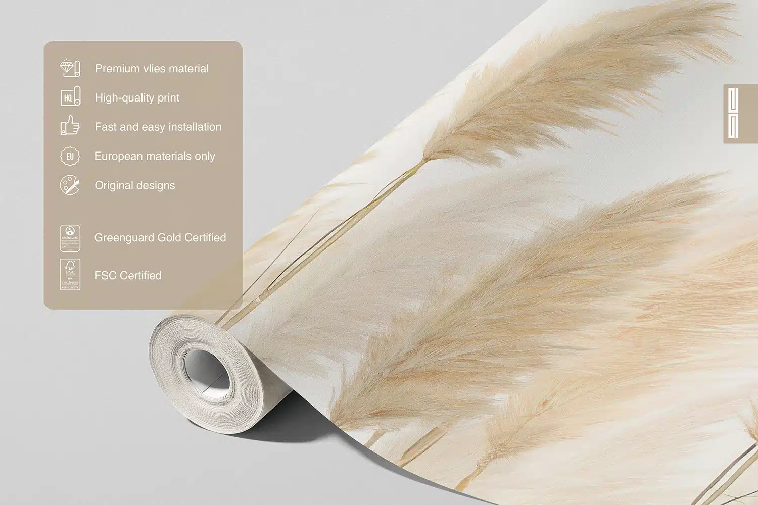 Custom Size Wall Mural Pampas | Premium Non-Woven Wallpaper | FT5P3057 5