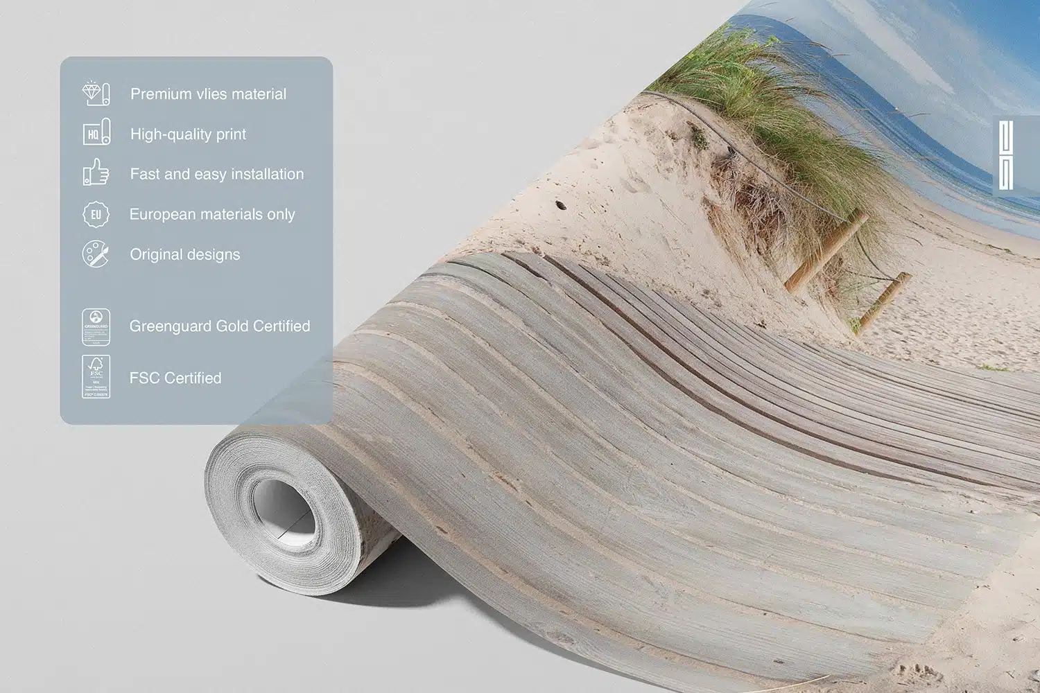 Custom Size Wall Mural Beach Path | Premium Non-Woven Wallpaper | FT5P3059 6