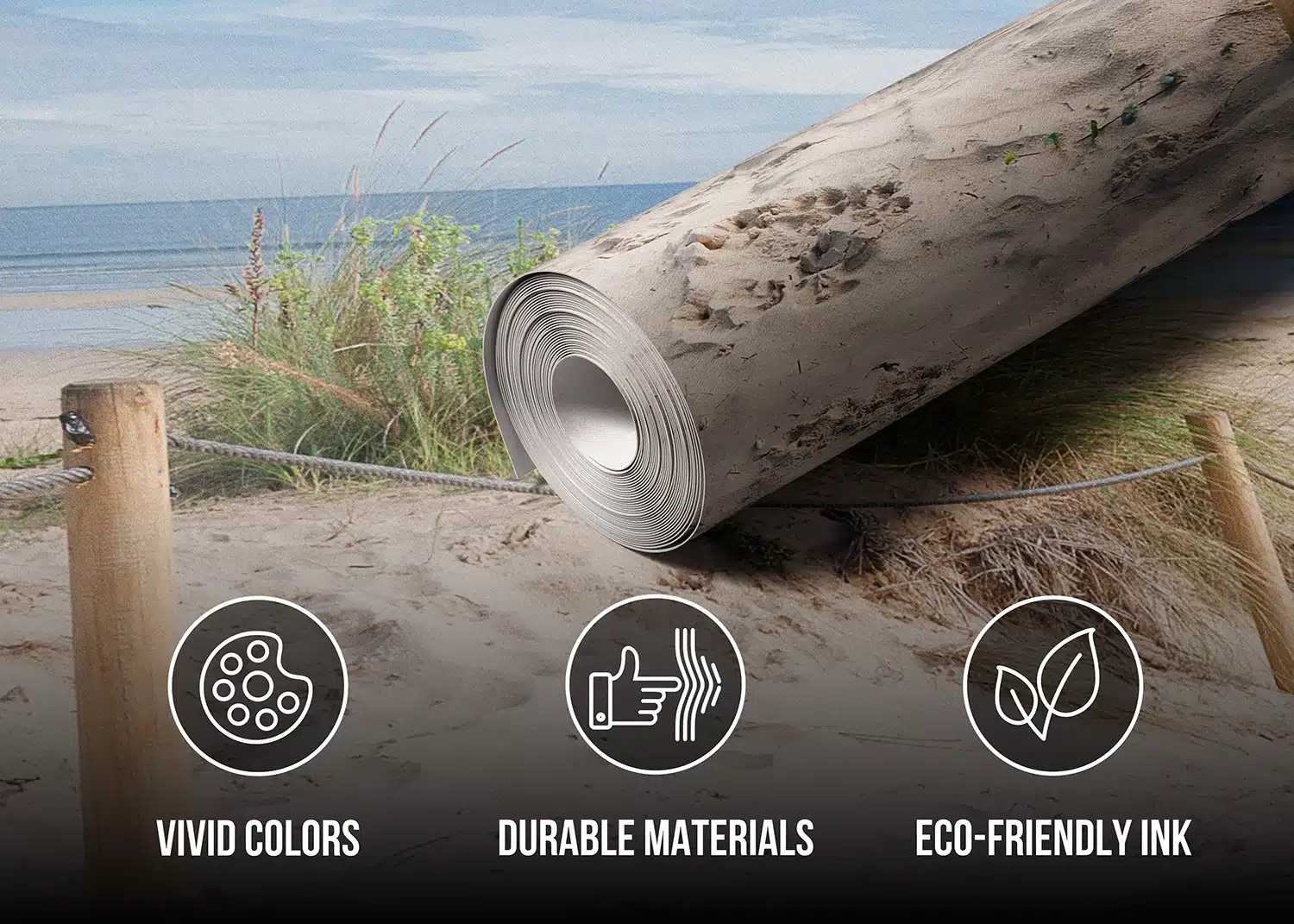 Custom Size Wall Mural Beach Path | Premium Non-Woven Wallpaper | FT5P3059 5