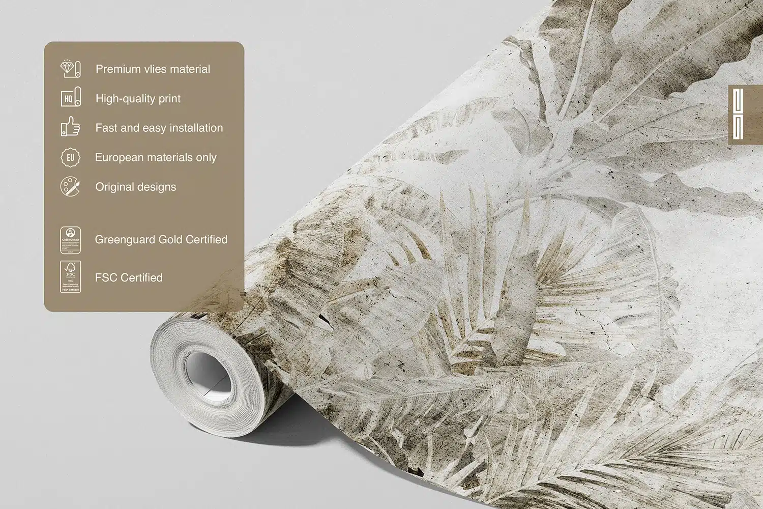 Custom Size Wall Mural Leaves Prints | Premium Non-Woven Wallpaper | FT5P3071 6