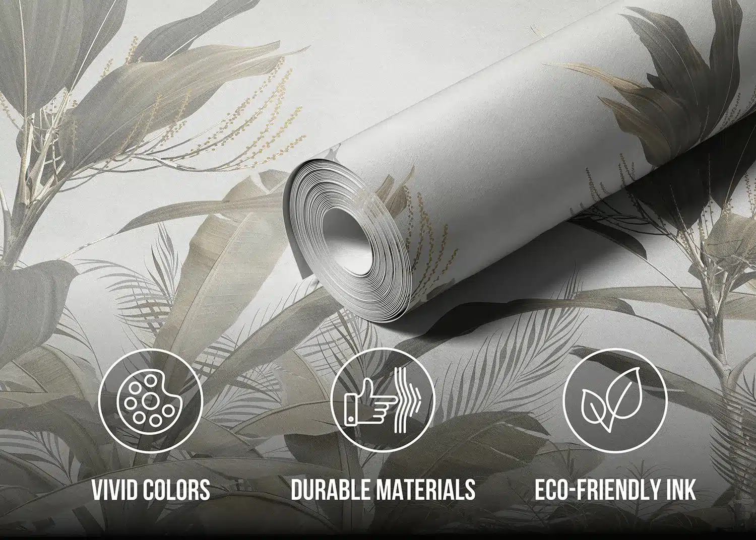 Custom Size Wall Mural Tropical Leaves | Premium Non-Woven Wallpaper | FT5P3073 2