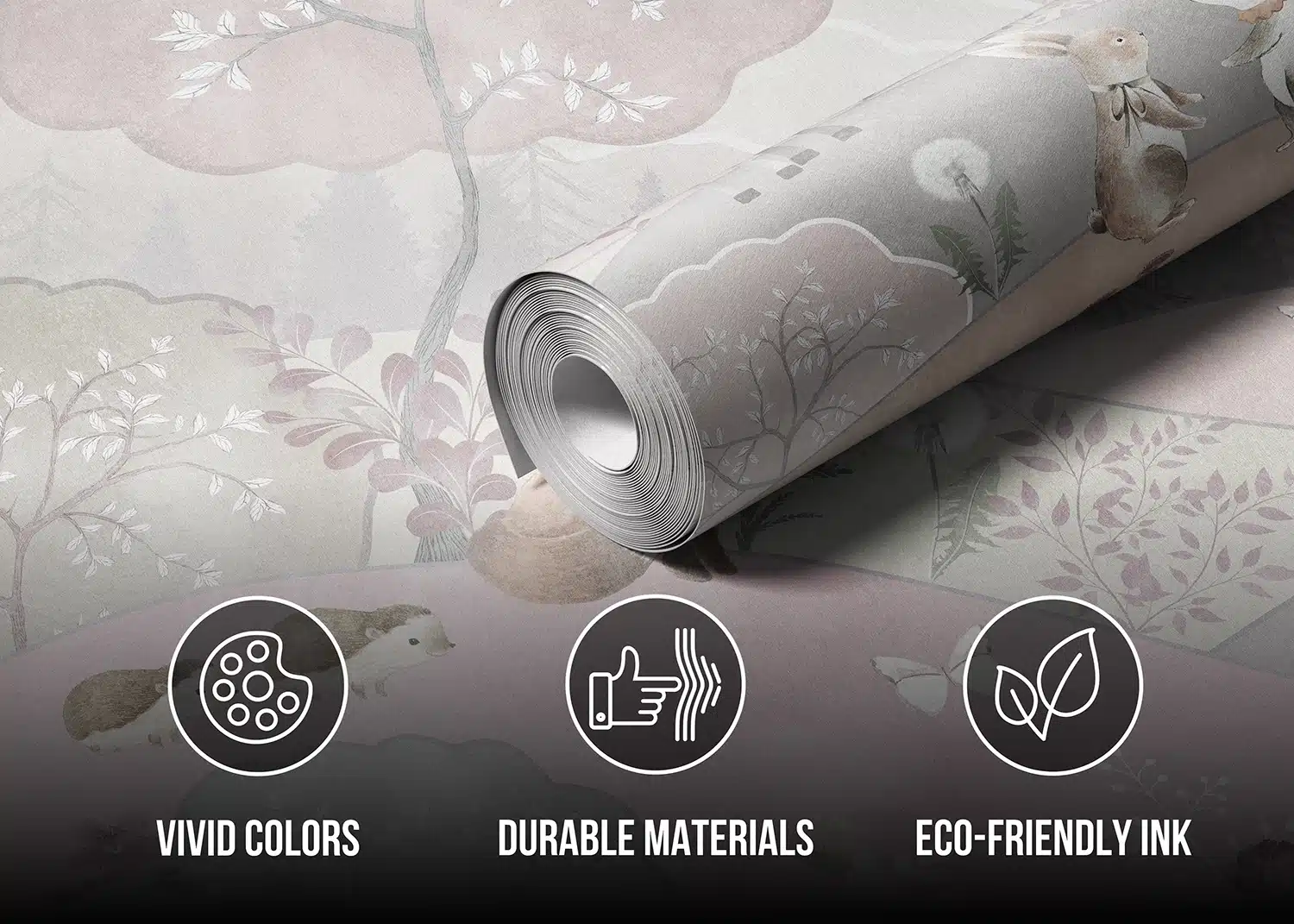 Custom Size Wall Mural Pastel Forest | Premium Non-Woven Wallpaper | FT5P3087 4