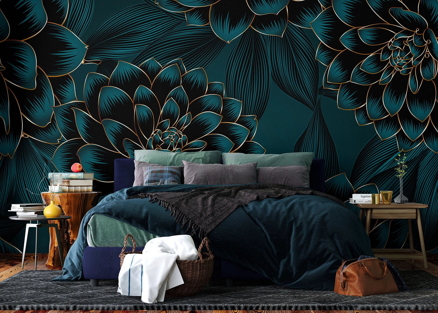 Wall Mural Night Dahlia, 375 x 270 cm, FT5P 3097