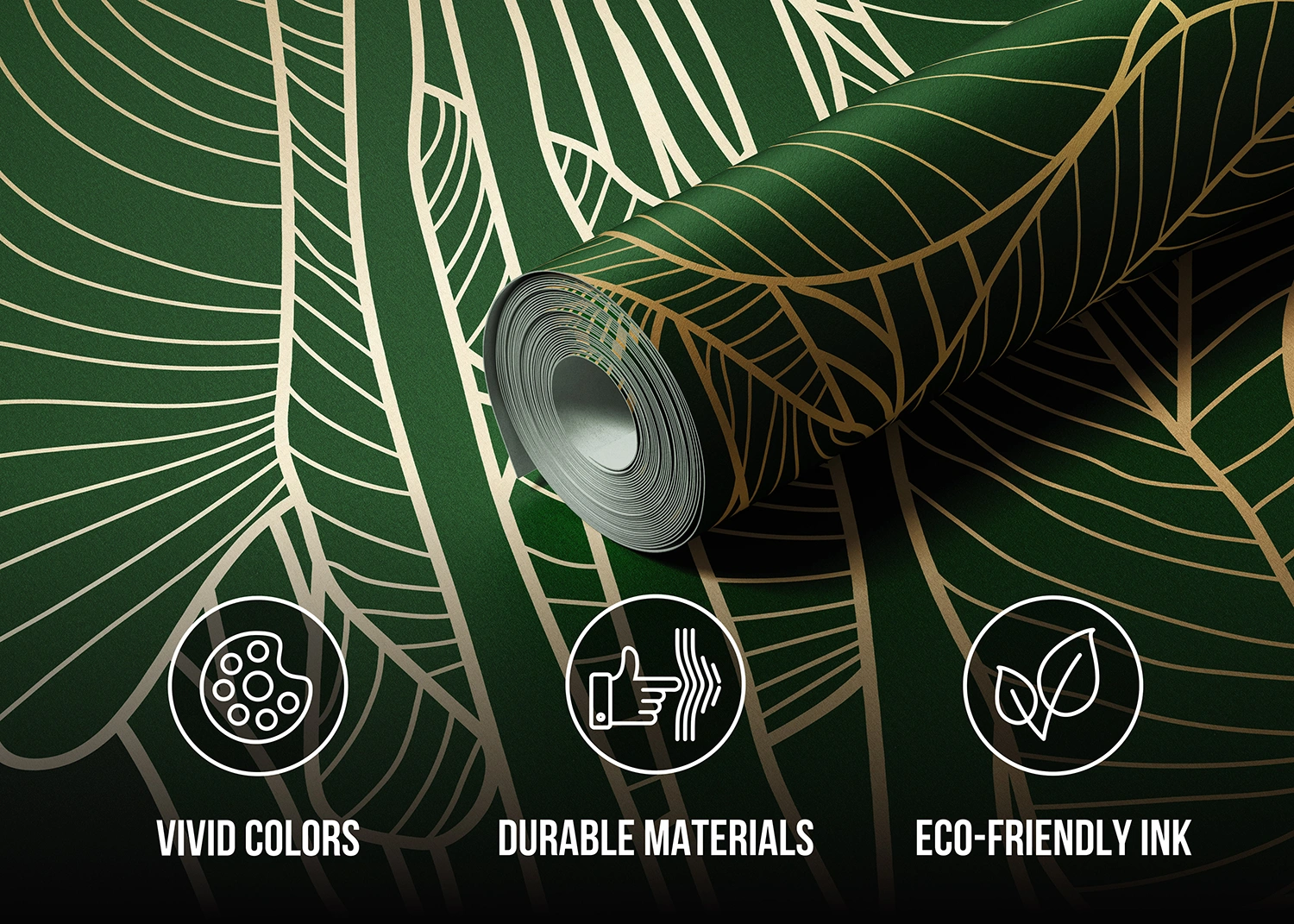 Custom Size Wall Mural Golden Green | Premium Non-Woven Wallpaper | FT5P3099 5