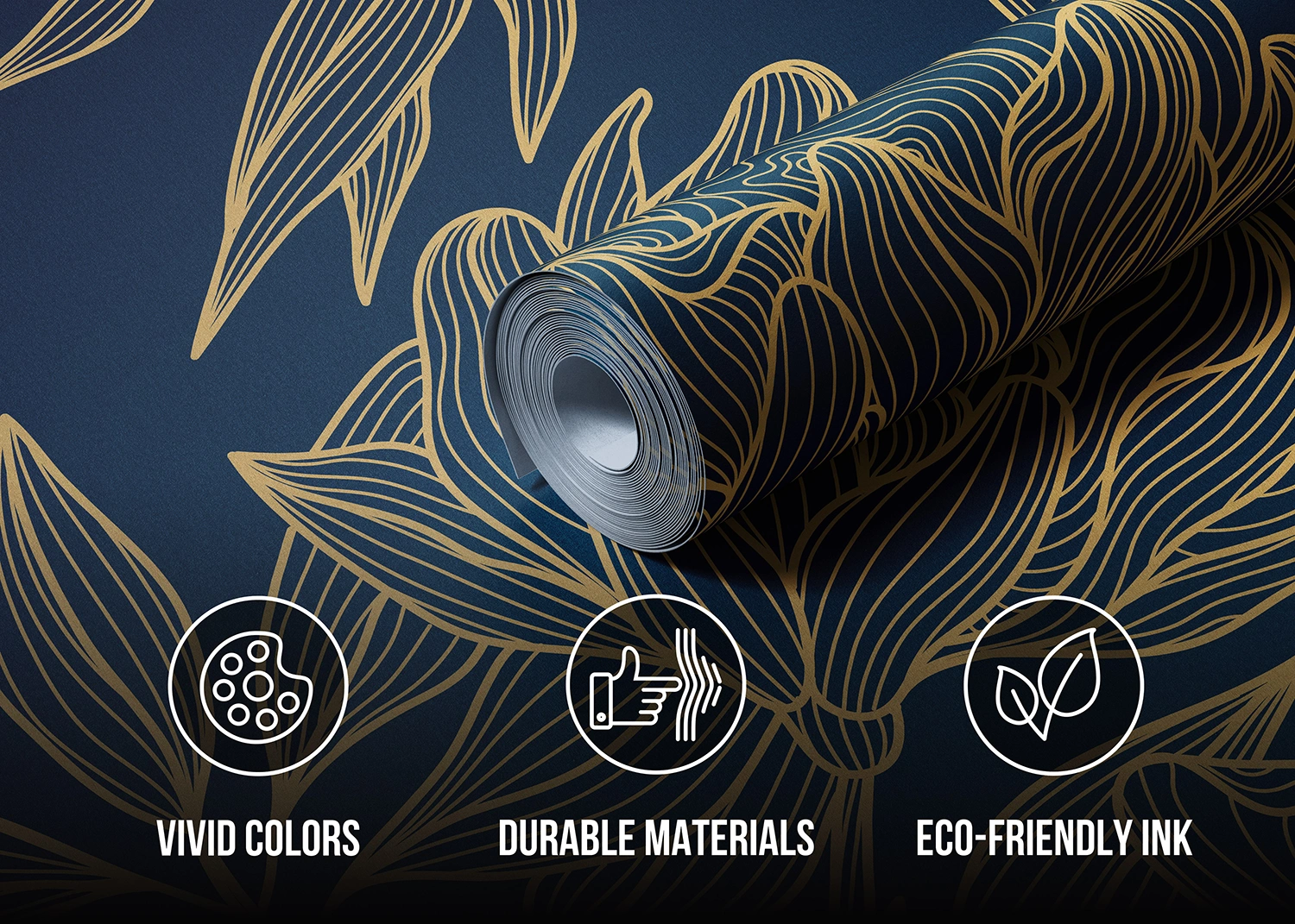 Custom Size Wall Mural Wavy Flowers | Premium Non-Woven Wallpaper | FT5P352009 4