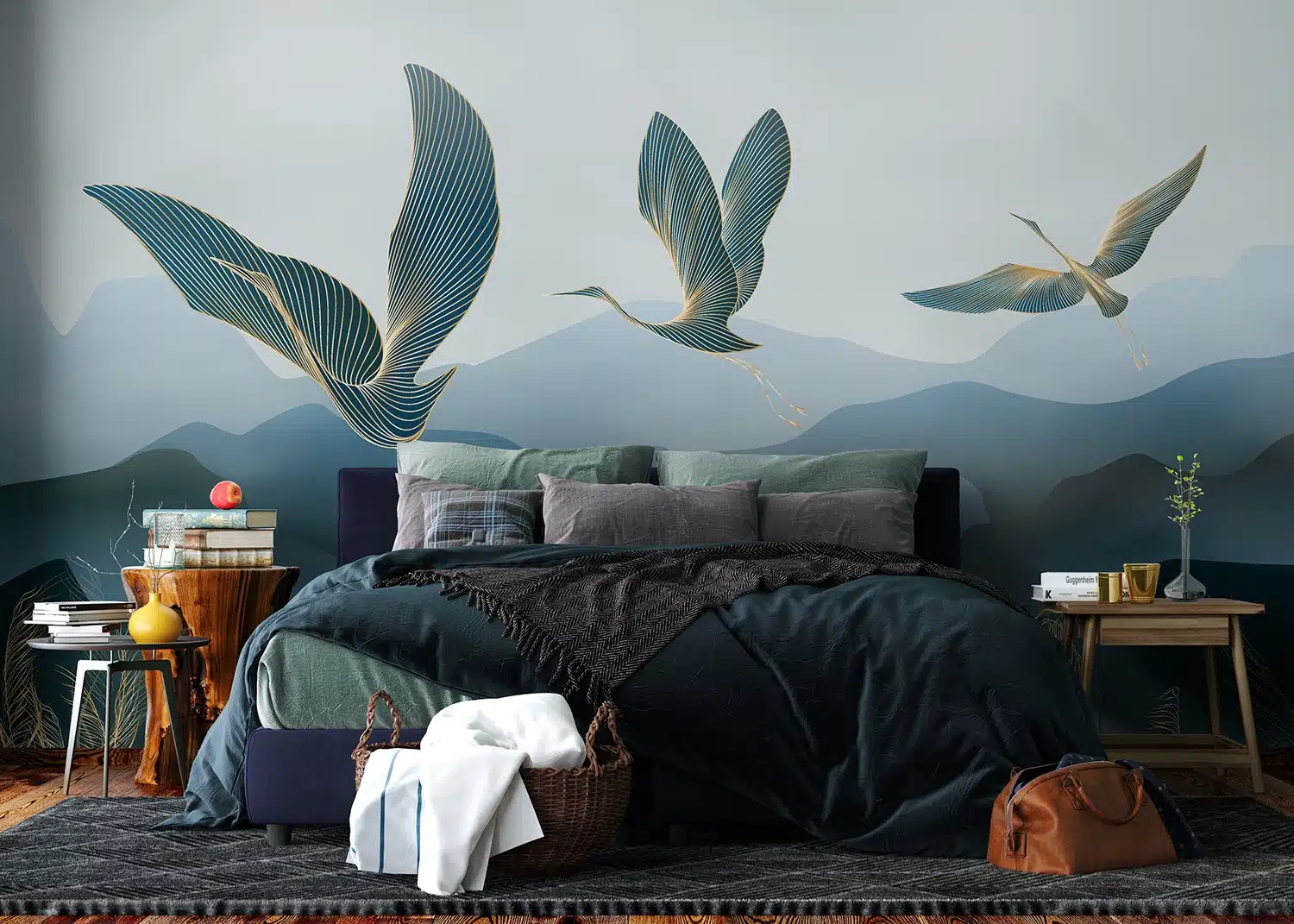 Cranes in the Fog | Made-to-Measure Wallpaper | Wallever | FT5P 352017