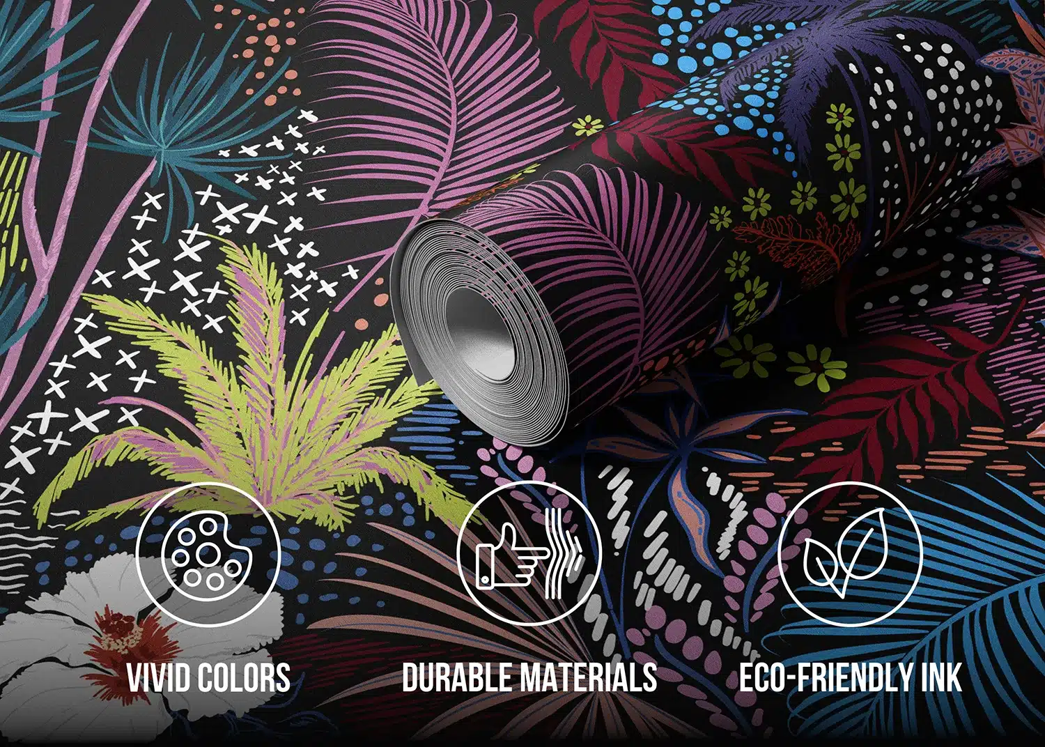 Custom Size Wall Mural Tropical Sketch | Premium Non-Woven Wallpaper | FT5P352035 2