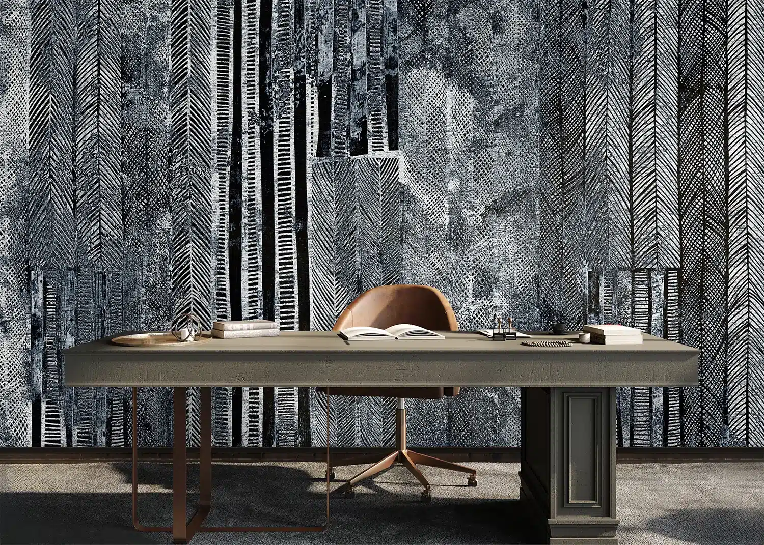 Custom Size Wall Mural Grunge Tires | Premium Non-Woven Wallpaper | FT5P352055 4