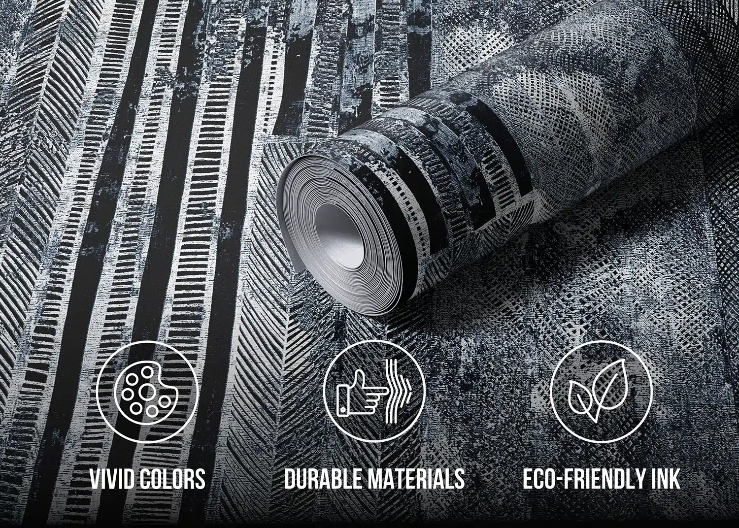 Custom Size Wall Mural Grunge Tires | Premium Non-Woven Wallpaper | FT5P352055 5