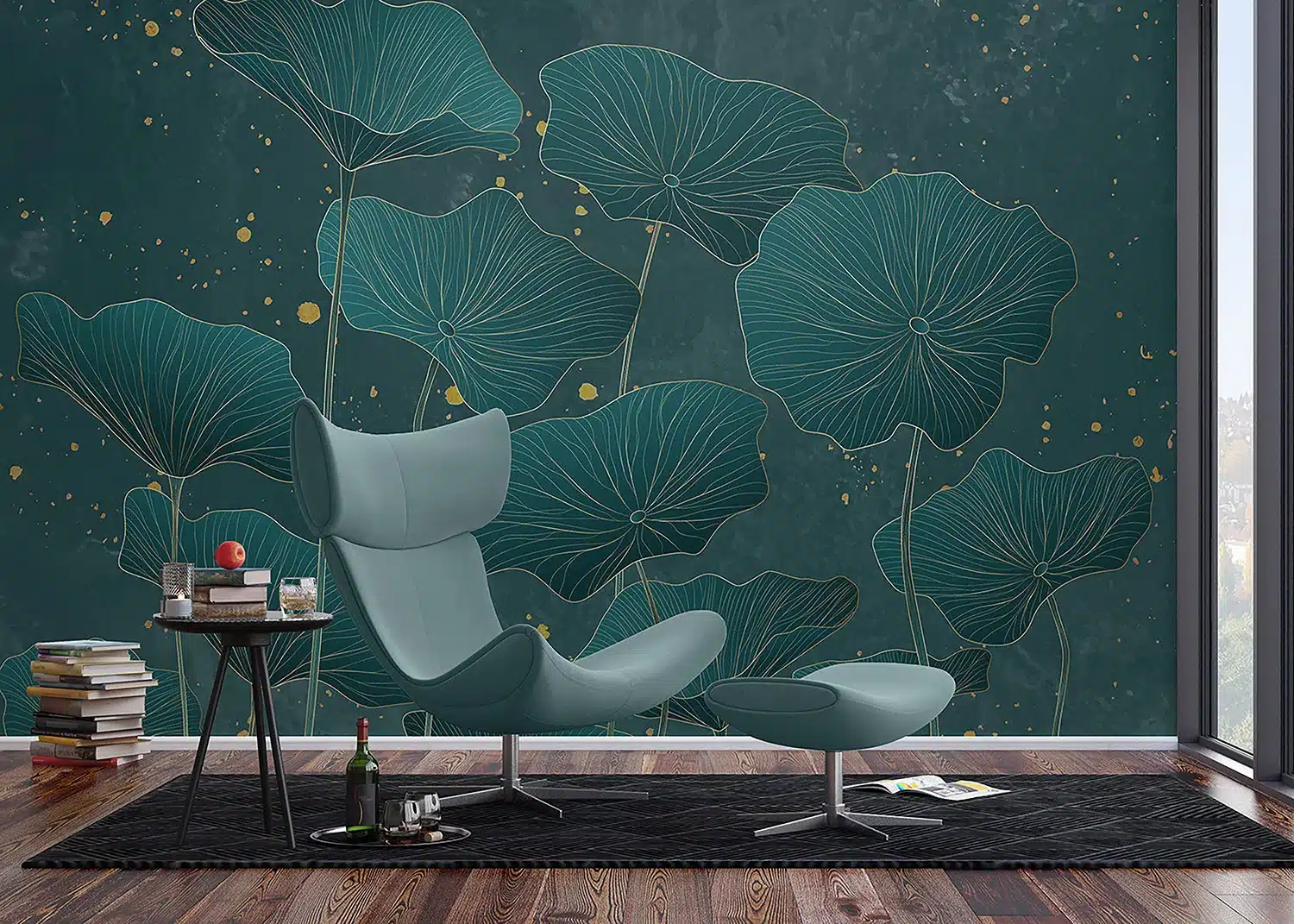 Lotus Leaves | Made-to-Measure Wallpaper | Wallever | FT5P 352063 2