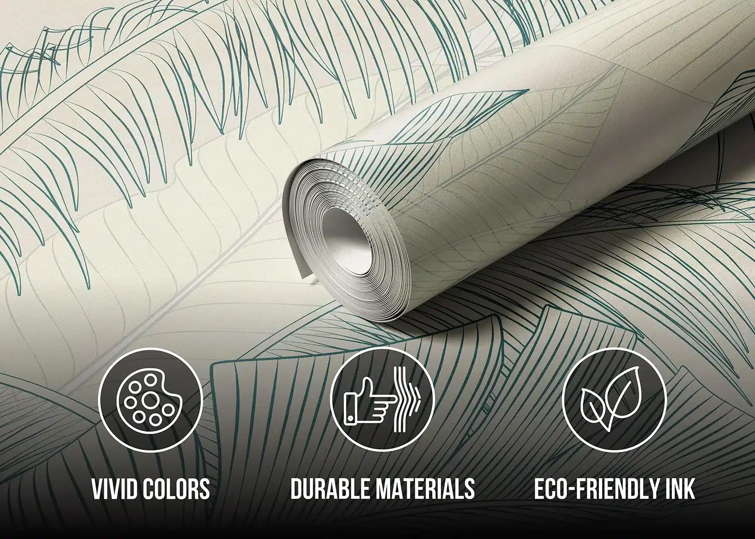 Custom Size Wall Mural Subtle Palms | Premium Non-Woven Wallpaper | FT5P352087 4