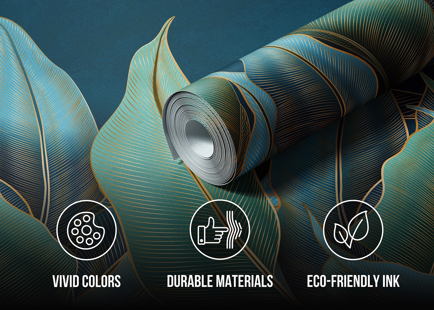 Custom Size Wall Mural Golden Palms | Premium Non-Woven Wallpaper | FT5P352089 4