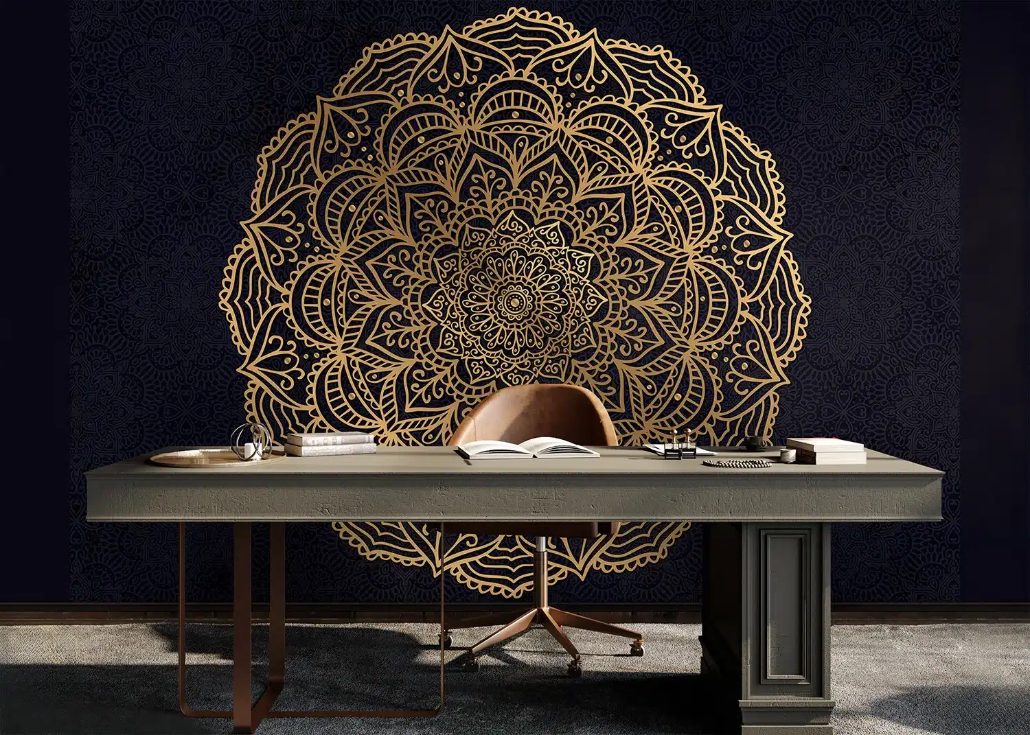 Custom Size Wall Mural Ornamental Mandala | Premium Non-Woven Wallpaper | FT5P352099 4