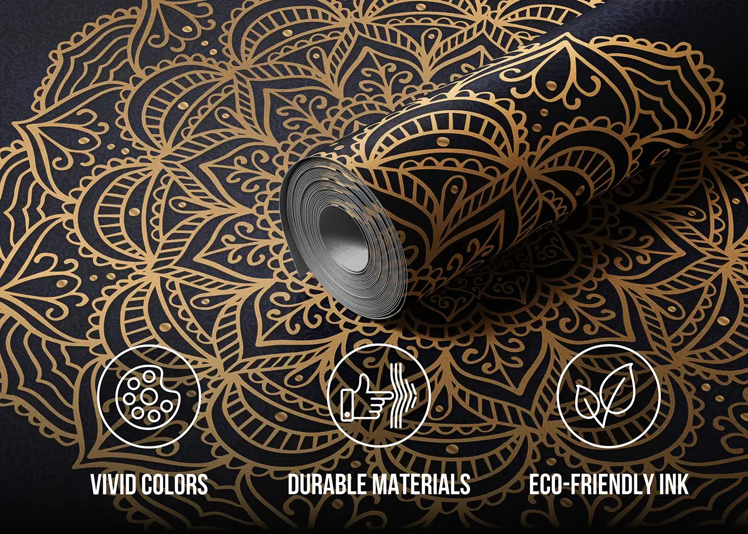 Custom Size Wall Mural Ornamental Mandala | Premium Non-Woven Wallpaper | FT5P352099 5