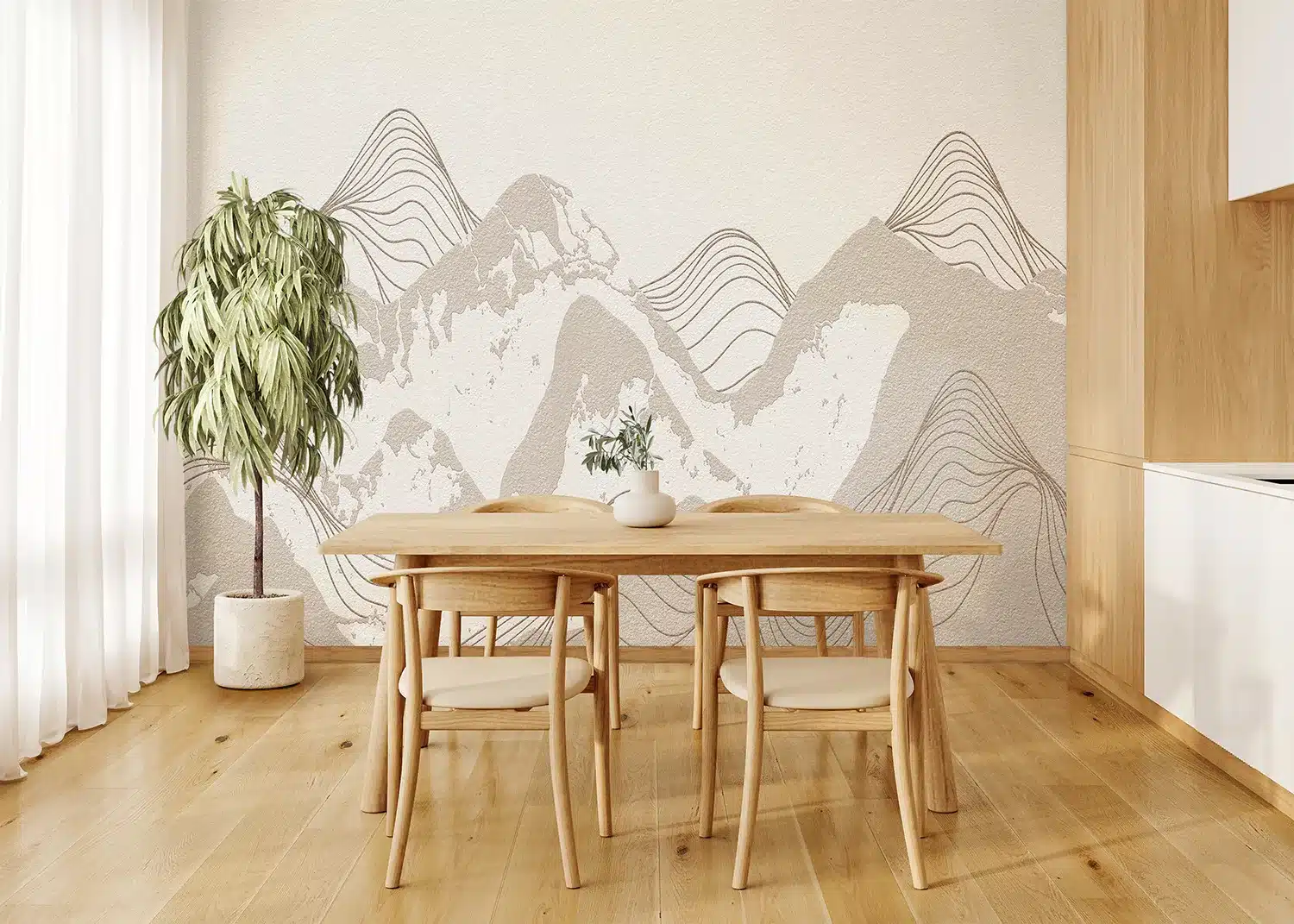 Custom Size Wall Mural Mountains Landscape | Premium Non-Woven Wallpaper | FT5P352139 3