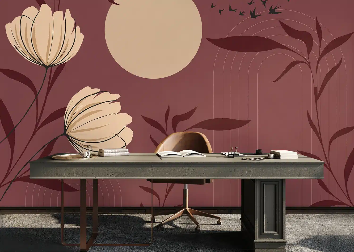 Custom Size Wall Mural Chinese Garden | Premium Non-Woven Wallpaper | FT5P352145 2