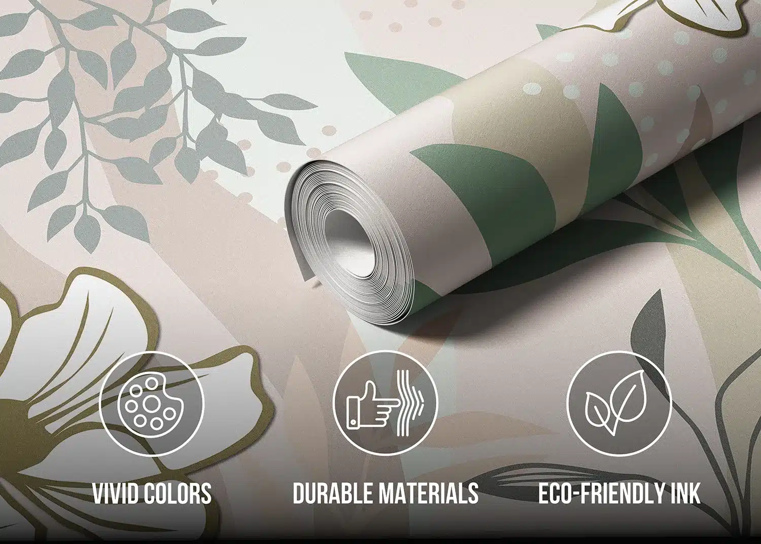 Custom Size Wall Mural Vector Flowers | Premium Non-Woven Wallpaper | FT5P352161 4