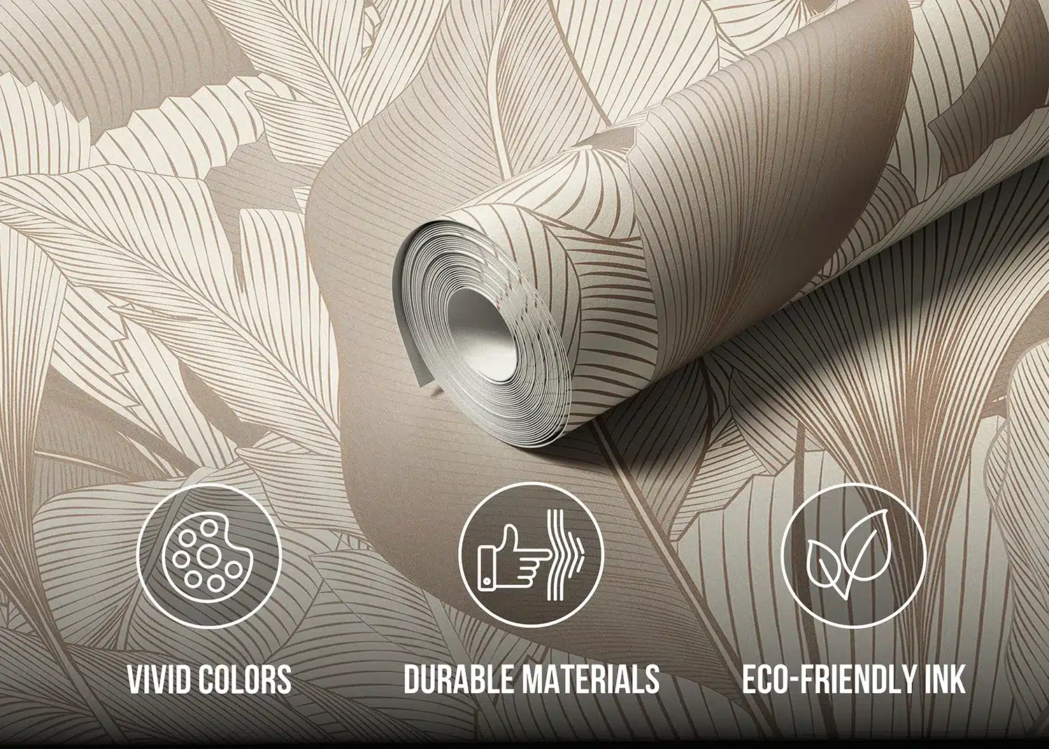 Custom Size Wall Mural Subtle LeaFTapestry | Premium Non-Woven Wallpaper | FT5P352165 2