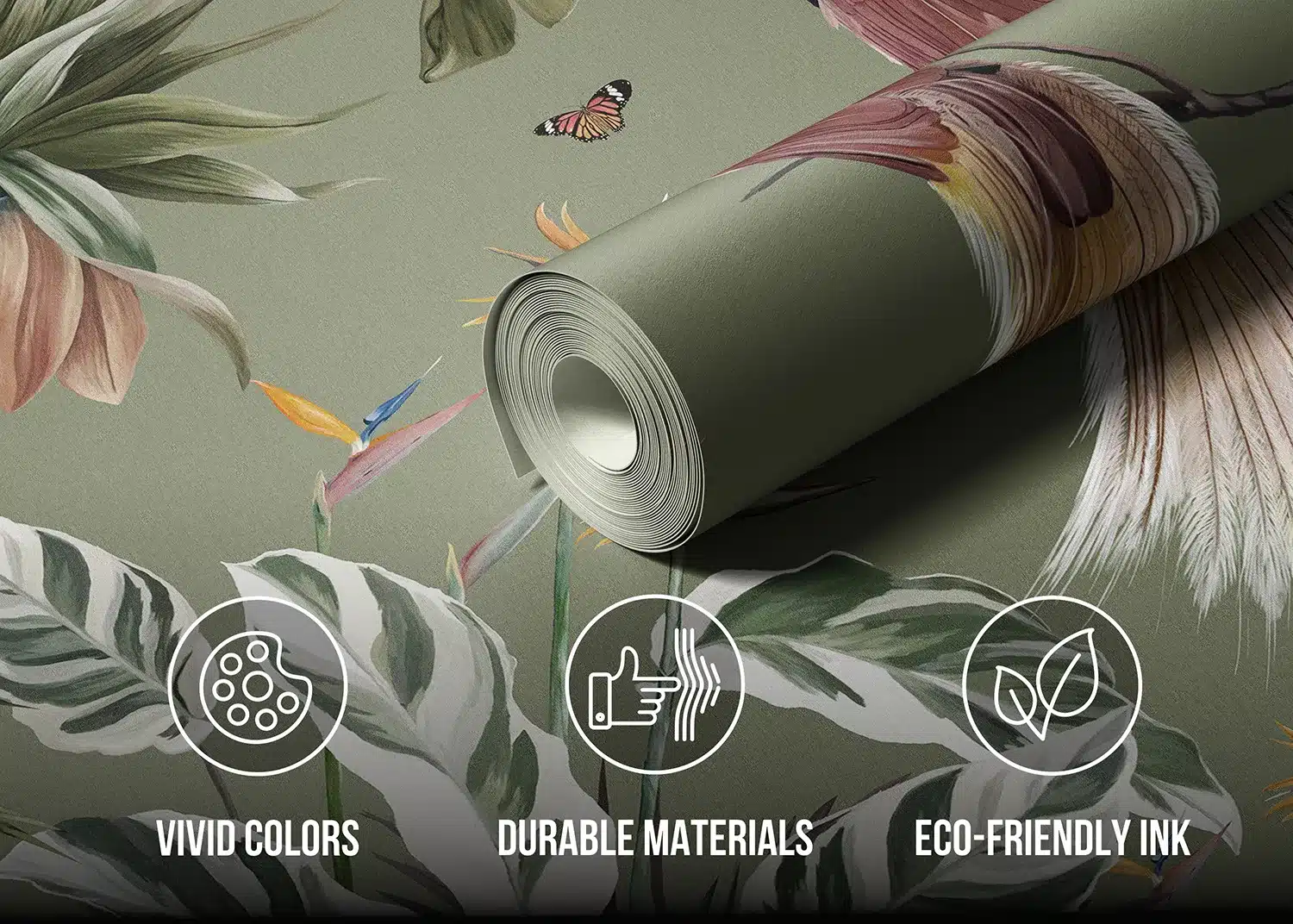 Custom Size Wall Mural PeacocKin the Jungle | Premium Non-Woven Wallpaper | FT5P352171 2