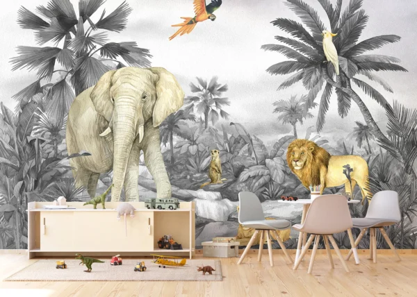 Wall Mural Faded Jungle Elephant, 375 x 270 cm, FT5P 352175