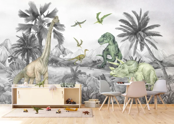 Wall Mural Faded Dino World, 375 x 270 cm, FT5P 352181