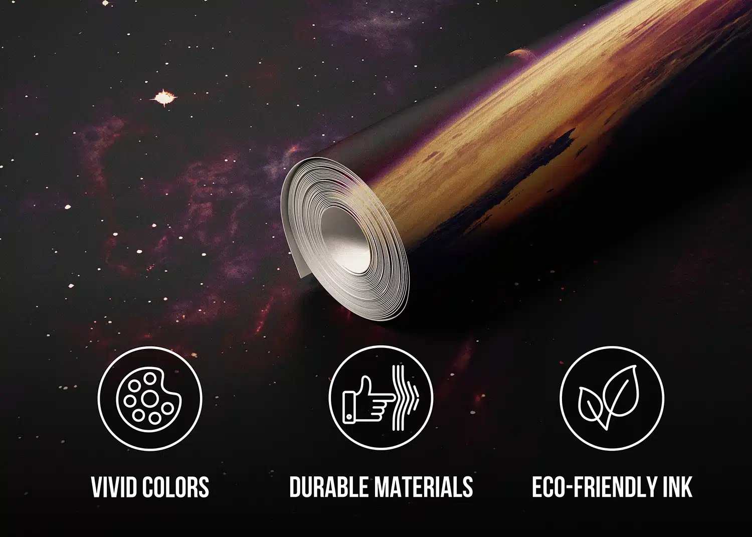 Custom Size Wall Mural Planet in Space | Premium Non-Woven Wallpaper | FT5P352209 5