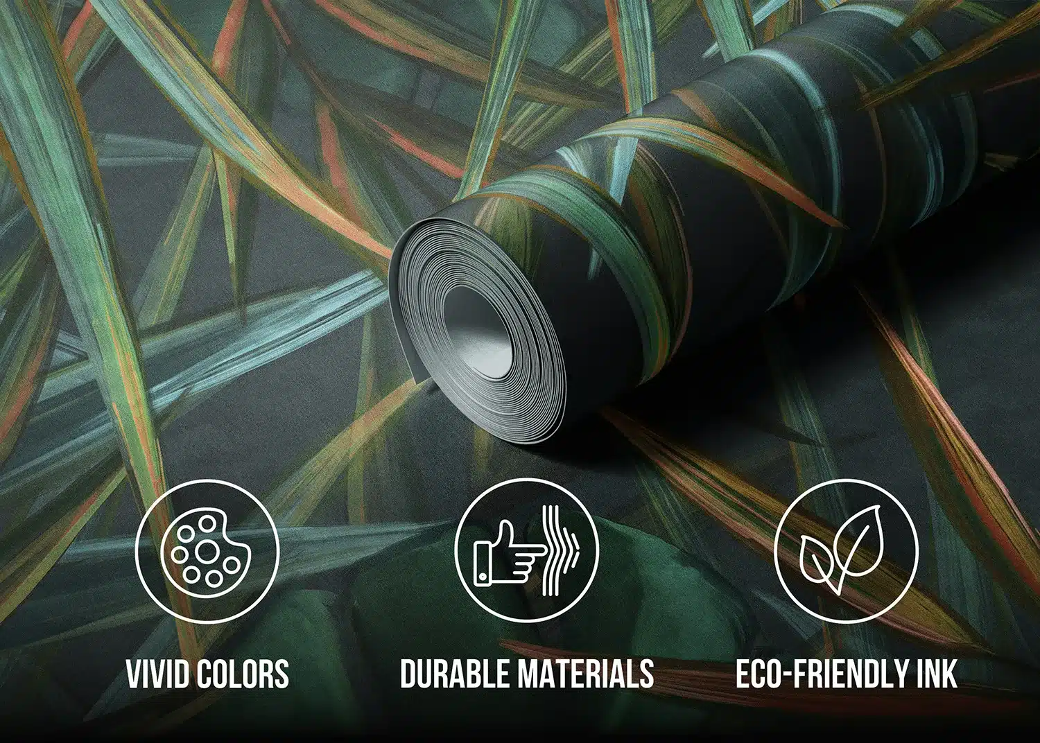 Custom Size Wall Mural Rich Tropical Leaves | Premium Non-Woven Wallpaper | FT5P352221 3