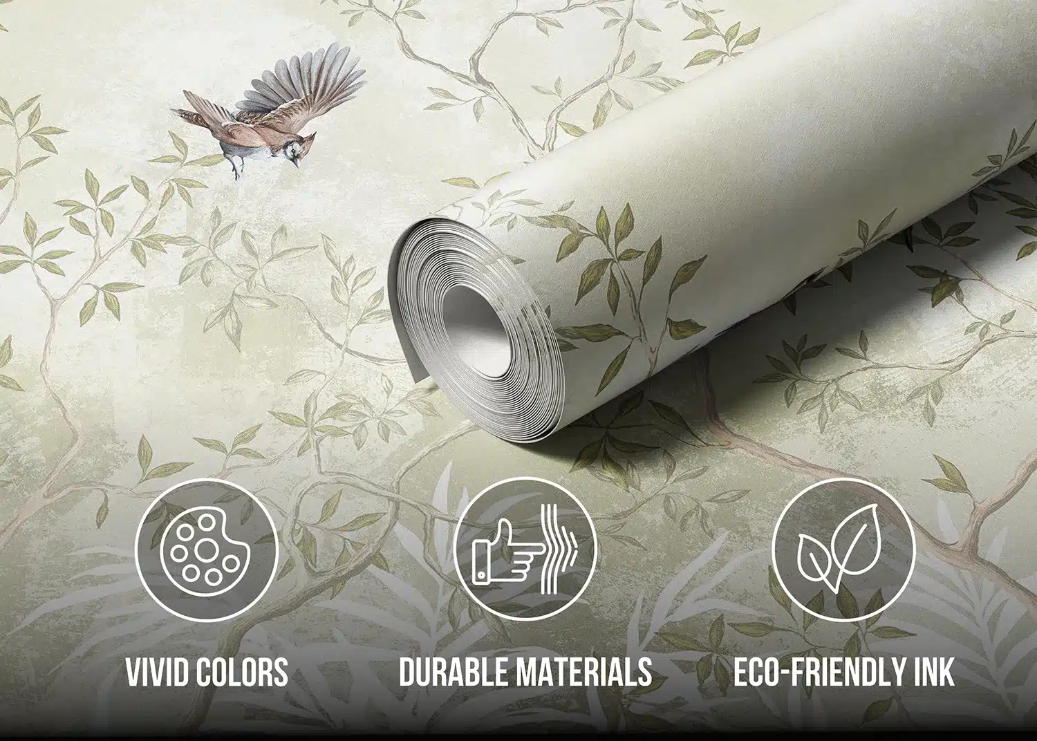 Custom Size Wall Mural Pastel Birds | Premium Non-Woven Wallpaper | FT5P352233 3