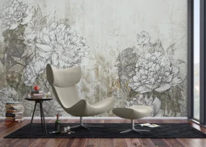 Wall Mural Vintage Peonies, 375 x 270 cm, FT5P 352235