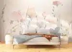 Wall Mural Watercolor Sandy Florals, 375 x 270 cm, FT5P 352261